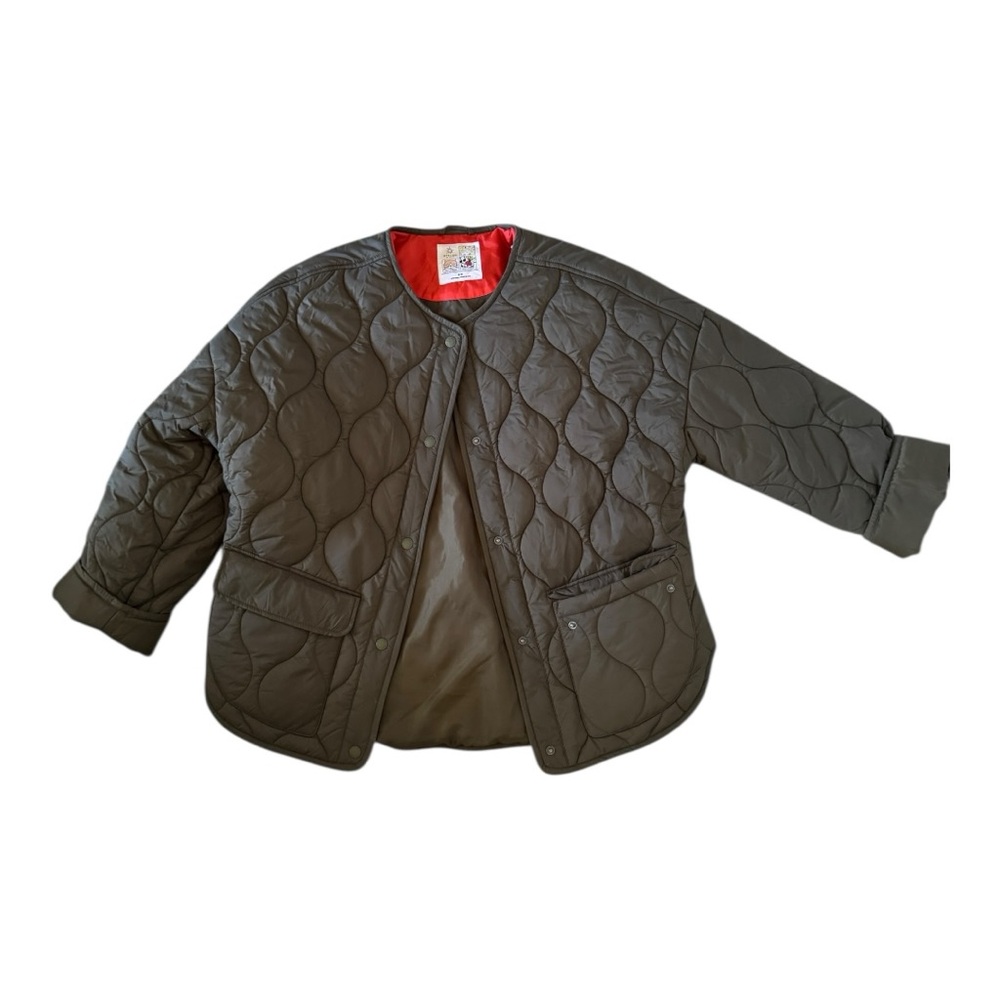 Aerie Olive Green Quilted Puffer Jacket